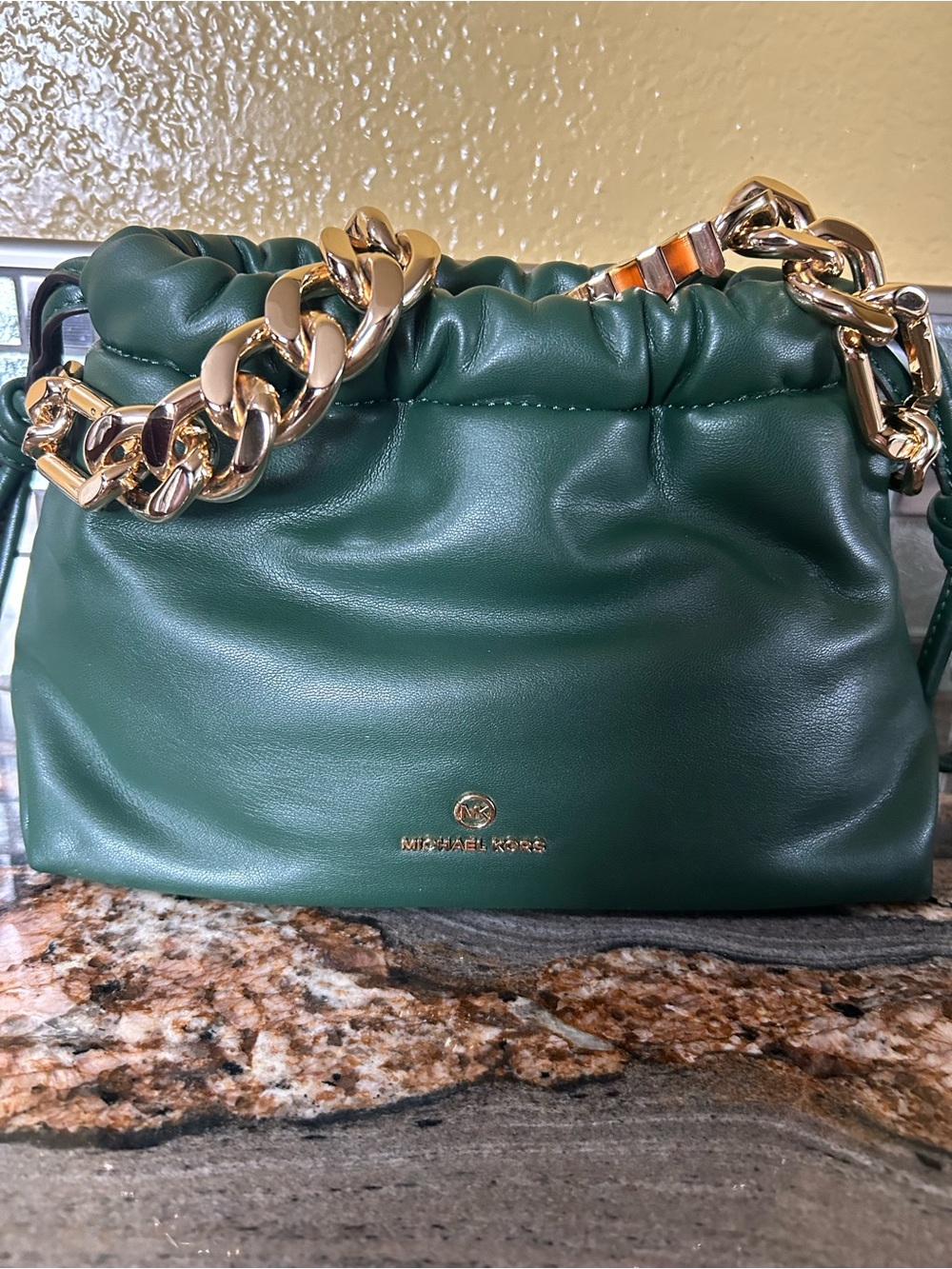 Michael Kors Green Women's Cross body Bag with Gold Chain